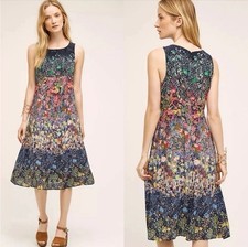 Anthropologie Maeve Larkspur Women's Floral Sleeveless Dress Size 10 Multicolor