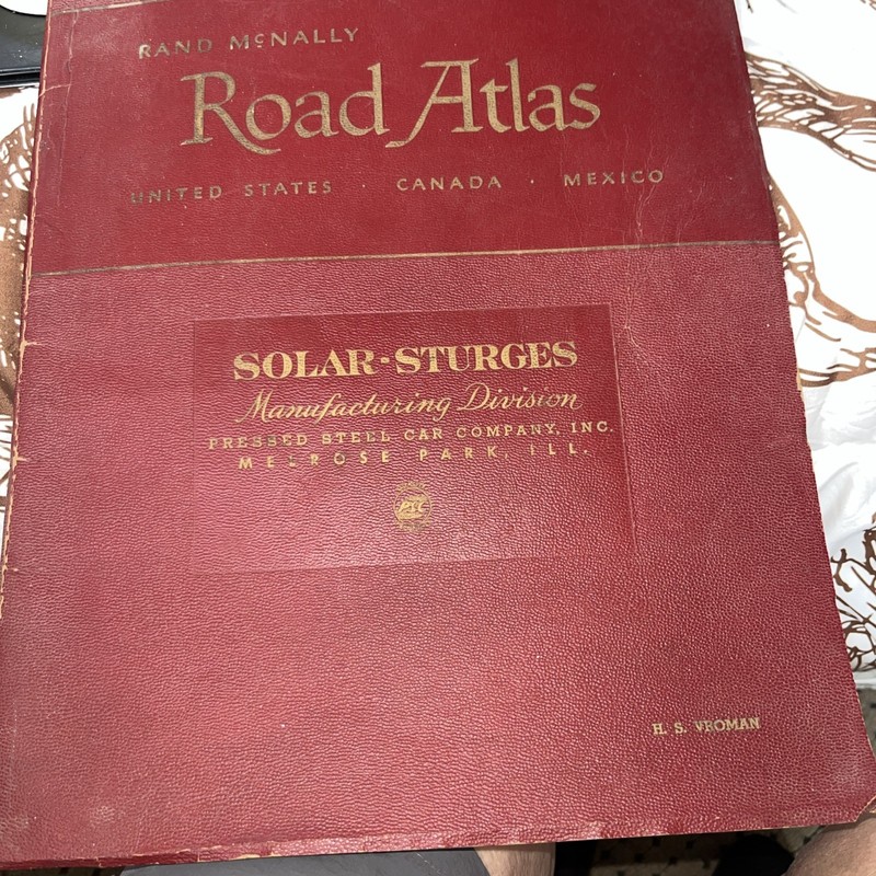 Rand Mcnally Rd., Atlas Us, Canada, Mexico, 1951