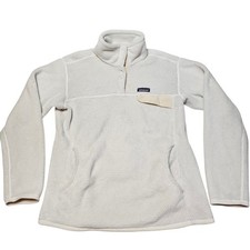 Patagonia Re-Tool Snap-T Fleece Pullover Womens XL White Polartec Thermal Retro
