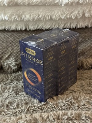 Lot Of 3 Boxes - Durex Intense Nitrile (Non-Latex) Condoms 10-Pack Each