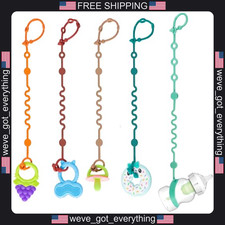 5-Pack Baby Toy Straps Adjustable Silicone Tether for Stroller and Car Seat