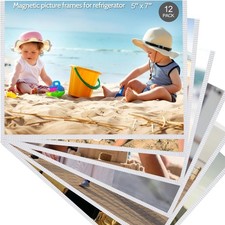 vivinin Picture Frame, 12 Pack 5x7 Magnetic, White Border, 5x7, 12pack