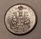 1959 Canadian 50 Cents, Elizabeth II, Silver (.800), ASW .3oz  **LOW SHIPPING**