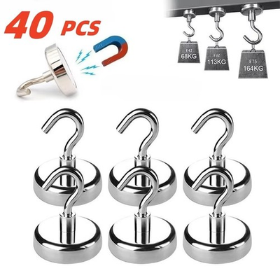 #ad 1 10 Pcs Dia Strong Magnetic Hook Hanger N52 Neodymium Clamping Magnet Hook USA $63.50