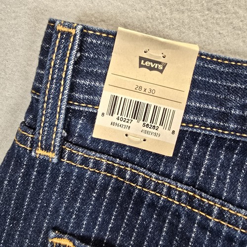 Pantalones de mezclilla para mujer Levi's Low Pro azul oscuro a rayas tiro medio pierna recta 28x30 - Imagen 11 de 13