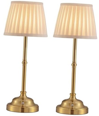  Set of 2 Cordless Wireless Rechargeable Touch Battery Operated Bronze (2 Pack)