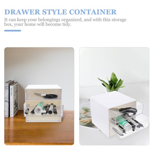 2 PCS Desktop Storage Box with Removable Compartments Office Case - Picture 6 of 12