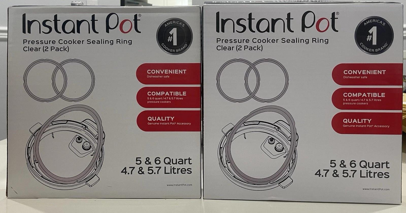 Instant Pot 2-Pack Inner Sealing Ring 5 & 6-Qt (OE) 2 boxes (4 rings total)