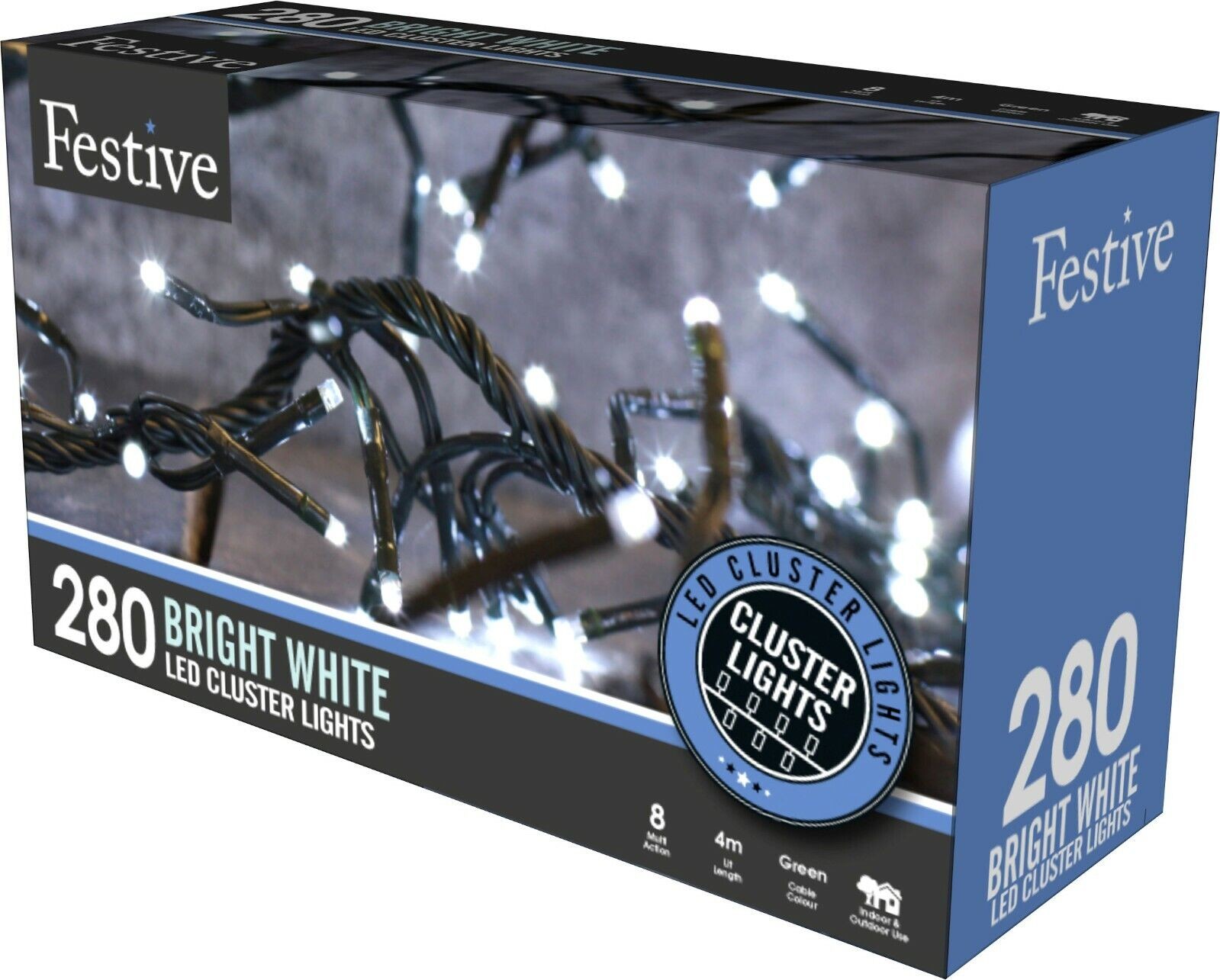 280 LED Multi Function Cluster Lights - Cold White