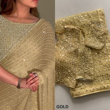 Indian Saree Wedding Designer Party Wear Blouse Bollywood Sari Ethnic Pakistani
