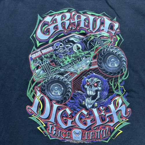 Grave Digger Race Team Shirt Mens Large Black Monster Truck Graphic Tee - Picture 7 of 8