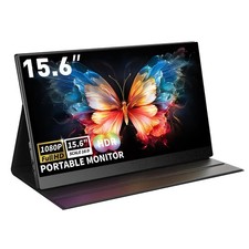 Portable Monitor 15.6" 1080P FHD USB-C HDMI Computer Display with Smart Cover...