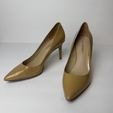 Via Spiga Tan Patent Leather Pointed Toe Pumps Stiletto Heels Womens 8M EUR 38