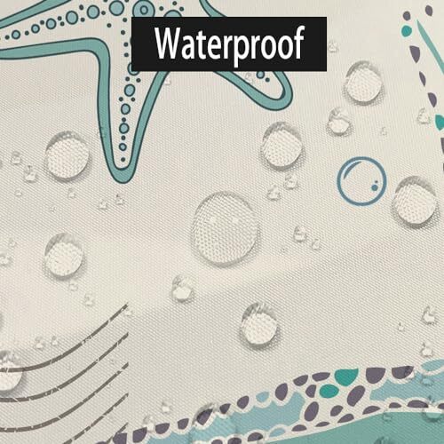 Nautical Coastal Beach Shower Curtain, Coral 72"W x 72"L (Pack of 1) Ivory - Bild 5 von 7