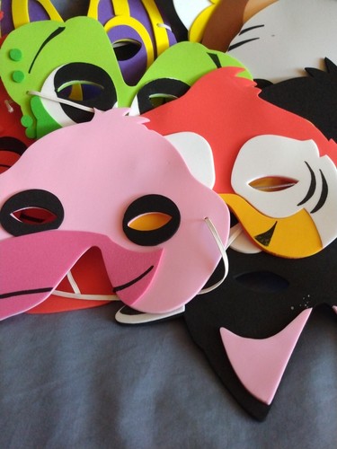 Kids Half Face Animal Masks NIP - Picture 9 of 11
