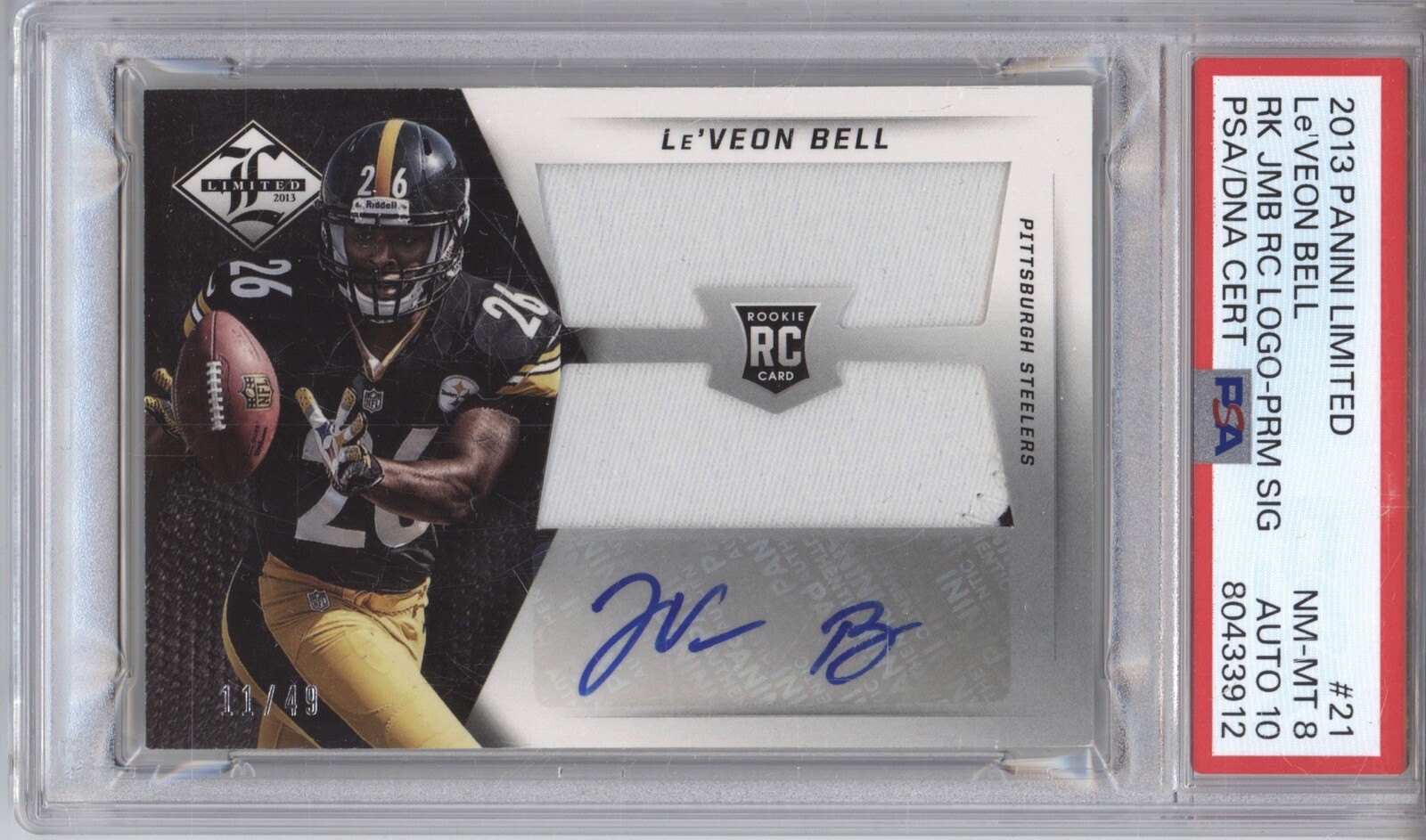 Le'Veon Bell Panini National Treasures Rookie Hats Off Signatures #21 Team Logo