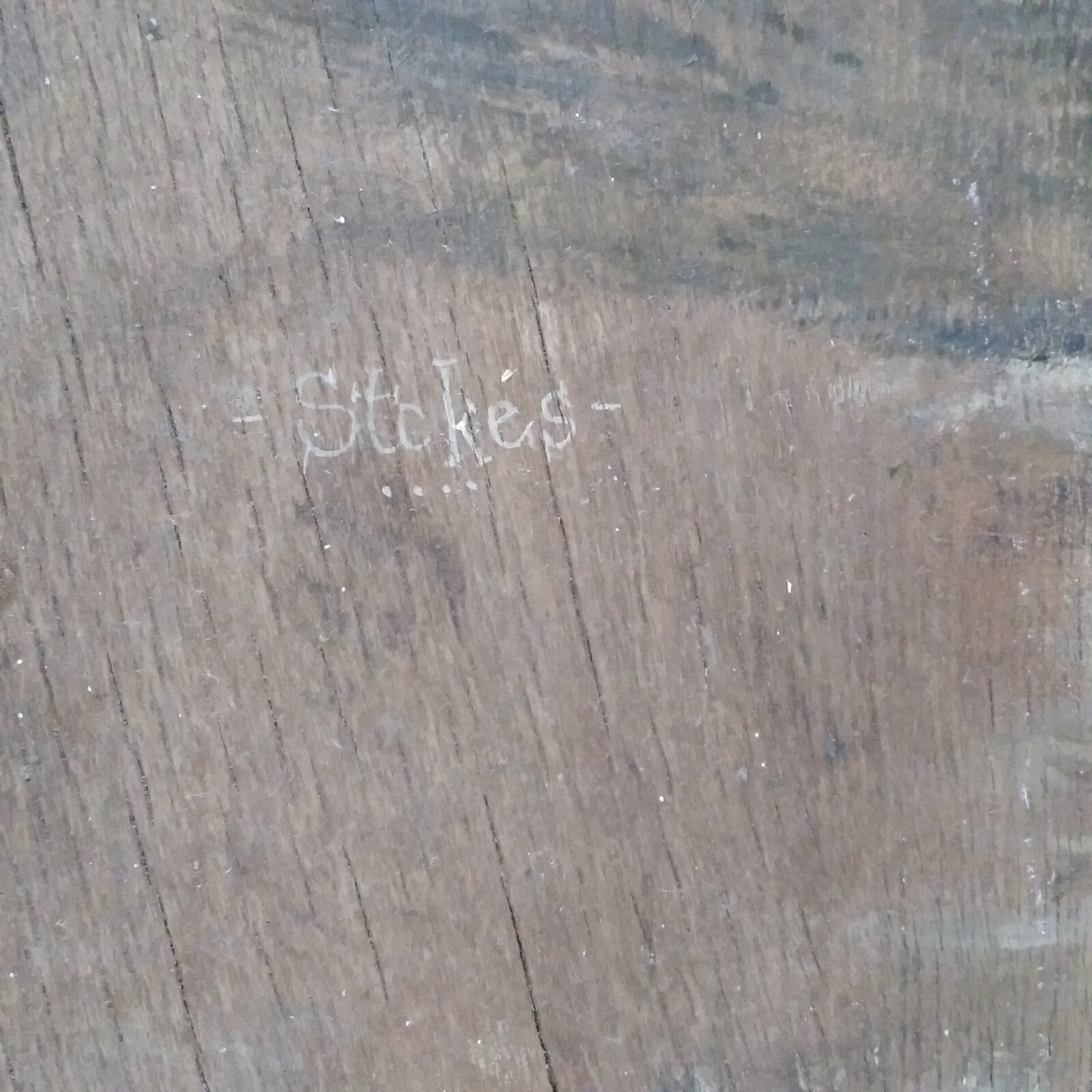 Signed Naive Folk Art Country Primitive Painting Quebec Jeff Stokes Chair Seat