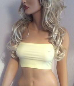 pale yellow tube top