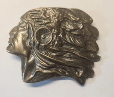 Vintage Native American Indian Chief's Head Belt Buckle