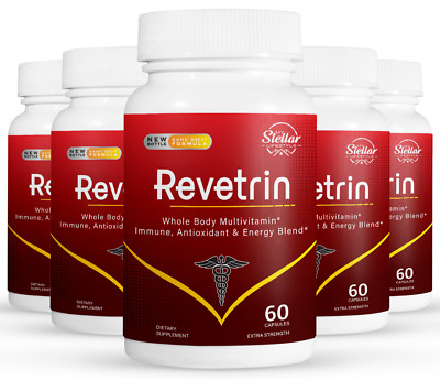 5 Pack Revetrin, suplemento de renovación corporal total-60 Cápsulas x5