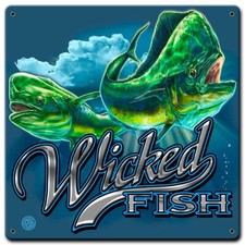 "Mahi Mahi" Wicked Fish Metal Sign - Hand Made in the USA with American Steel