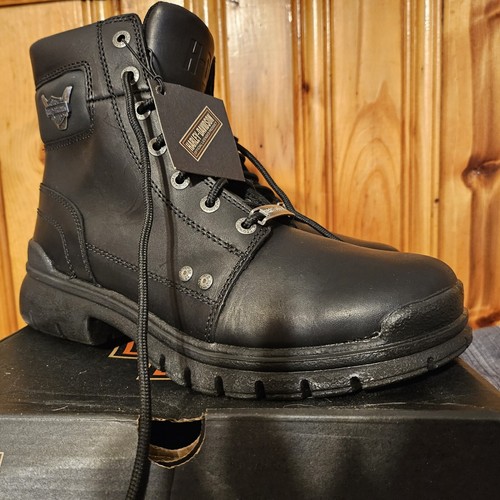 HarleyDavidson Black Leather Men's Motorcycle Boot Size 9.5 Dunleer