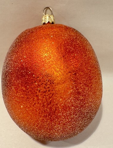 VTG Christopher Radko SUGARED PEACH Orange Fruit Ornament - Picture 4 of 8