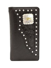 PRAYING COWBOY BI FOLD CHECKBOOK LEATHER WALLET WESTERN FASHION NEW ART