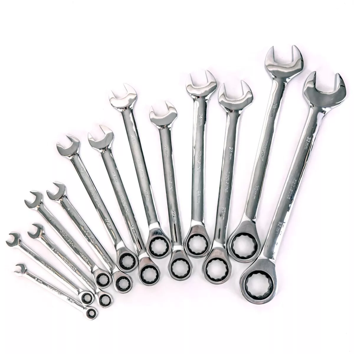 JUMBO RATCHET SPANNER SET WITH CASE Professional Quality Hand Tool