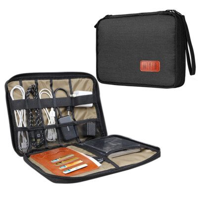 Cable Organiser Travel Tidy Bag Charger Accessory Gadget Zip