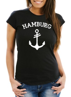 Damen T-Shirt Anker Hamburg 2 Slim Fit Moonworks 