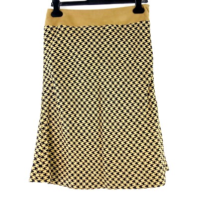 Bettina Schoenbach skirt black beige women's elegant silk Pepita de 40 L New
