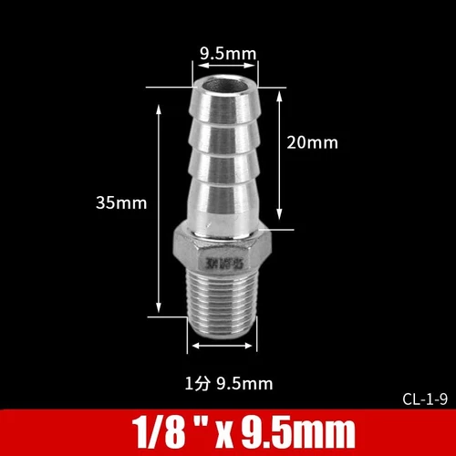 Stainless Male Thread Pipe Fitting x Barb Hose Tail Connector BSP 1/8" to 4" - Bild 6 von 86