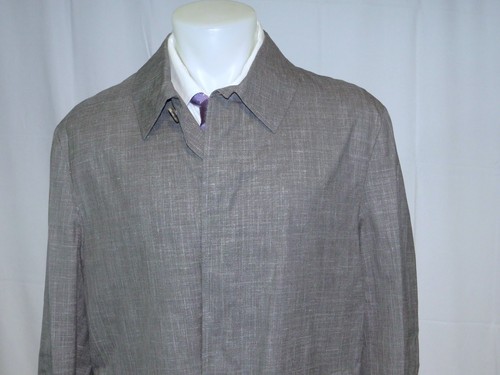 Isaia San Gennaro Light Wool Silk Linen Gray Melange Overcoat 46R NWT $2995 - Picture 2 of 14
