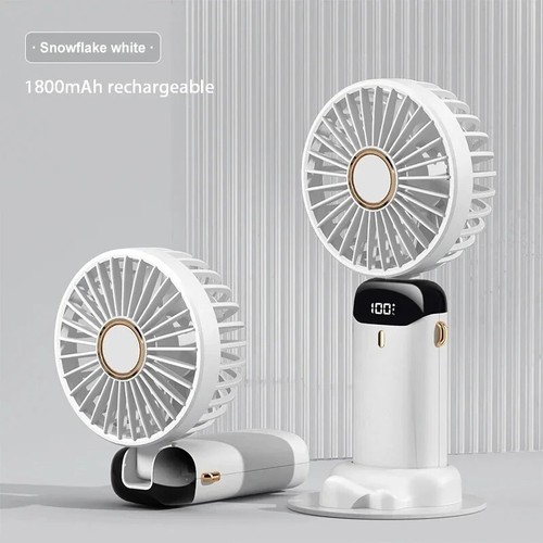 "Mini Neck Fan Foldable Portable USB Rechargeable 5-Speed Cooling Fan with Phone - Picture 8 of 12