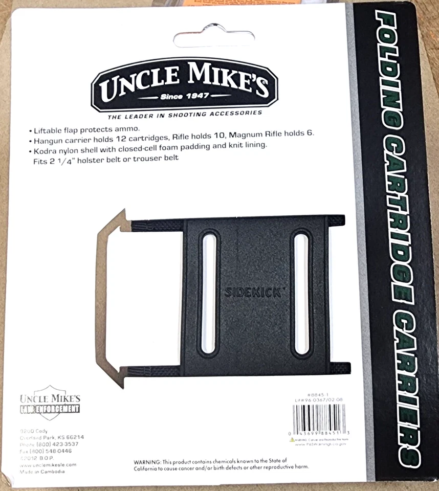 Uncle Mikes Kodra 尼龙折叠步枪托架 10 盒黑色均码 88451 — 第 4/4 张图片