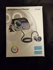 Bluetooth Car FM Transmitter Hands-Free Radio Adapter Kit W/QC3.0 Fast Charger