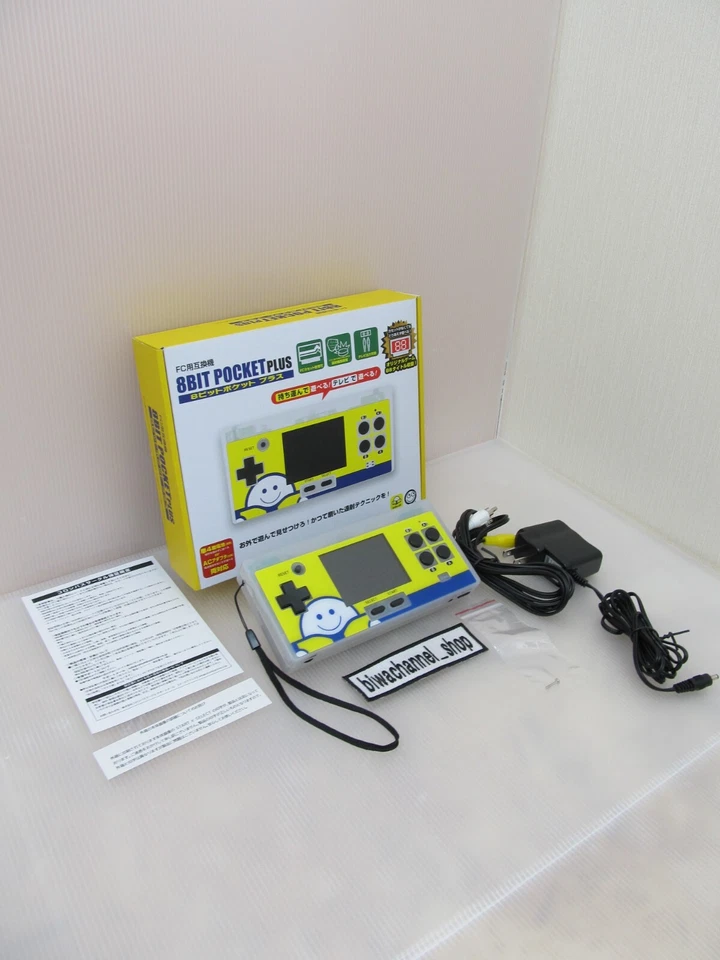 Famicom FC 8 bit Pocket Plus Japan Limited Book Off Ver. CIB Yellow x Blue NES - Image 3 of 4