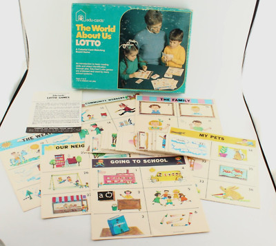 Vintage EDU-CARDS World About Us LOTTO 1970s Matching Sorting Great Graphics