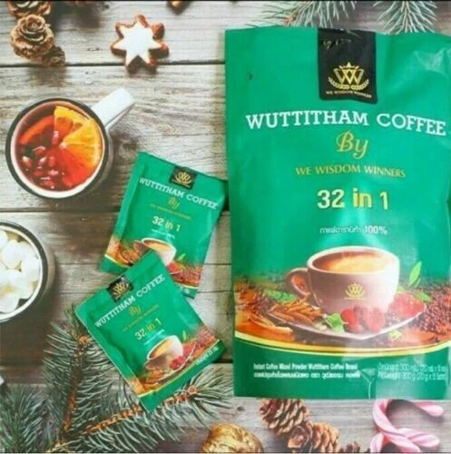 12x Wuttitham café instantáneo 32 en 1 hierbas mezcladas control de peso dieta saludable Foto 2 de 4