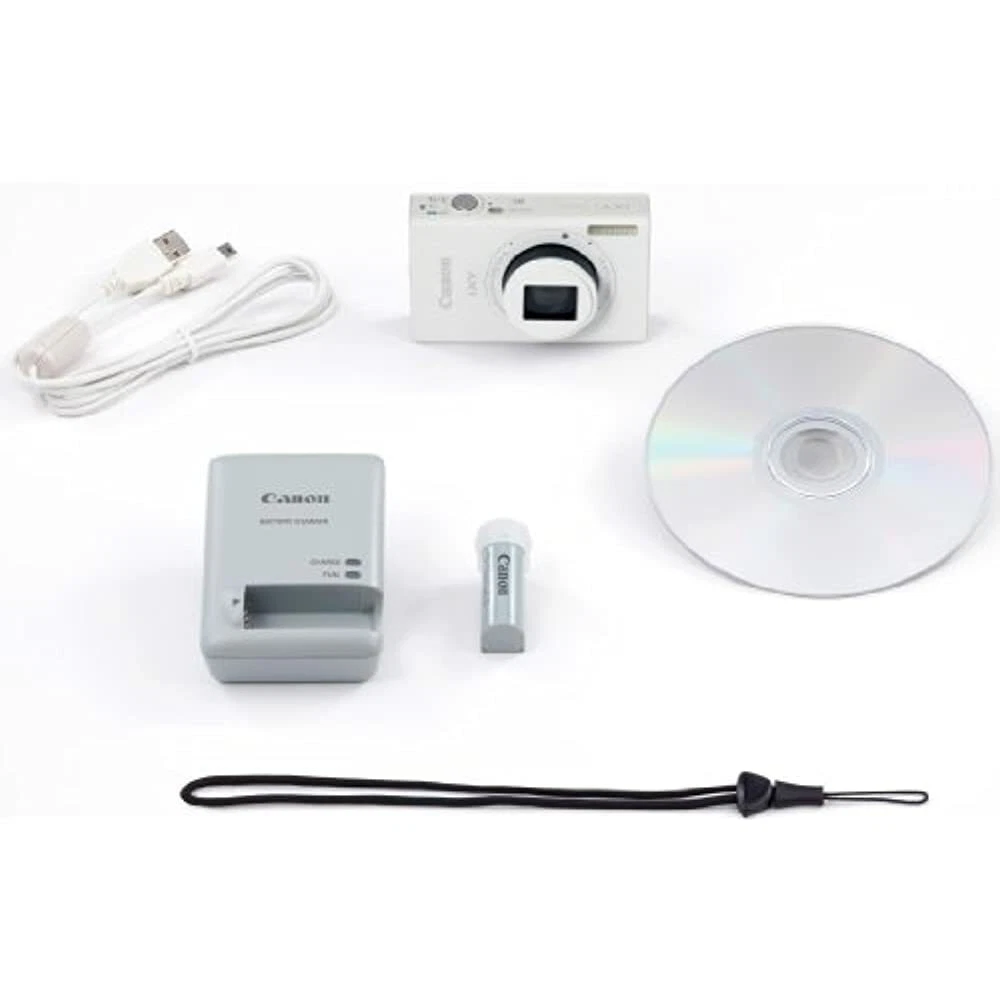USED Canon IXY1(WH) Digital Camera IXY 1 White Optical 12x Zoom Wi-Fi Compatibl