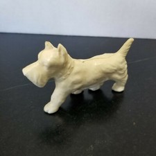 Vintage White Scottish-ie Terrier Dog Figurine Japan Hard Celluloid Plastic
