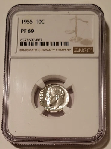 NGC 1955 Roosevelt Dime Unc Proof PF69 (B)