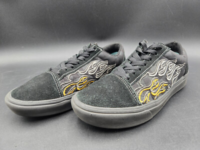 Vans Unisex Shoes Mens 6 Comfycush Old Skool Ignition Black Yellow Flames Skate