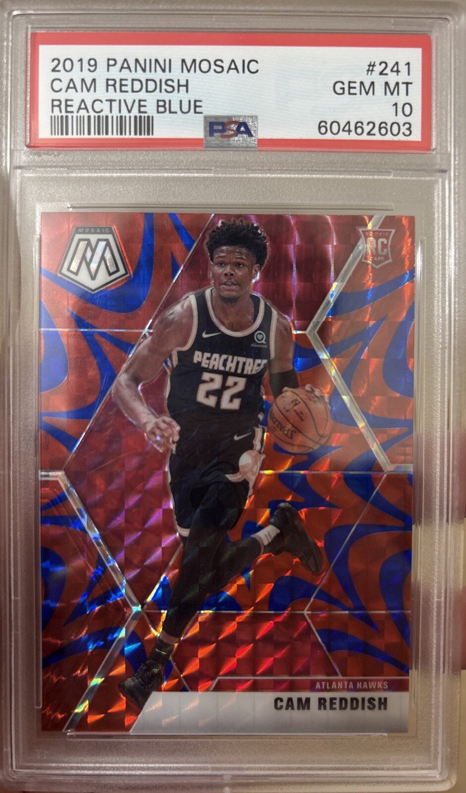 2019-20 Mosaic Cam Reddish Reactive Blue Prizm Rookie RC #241 PSA 10 Hawks