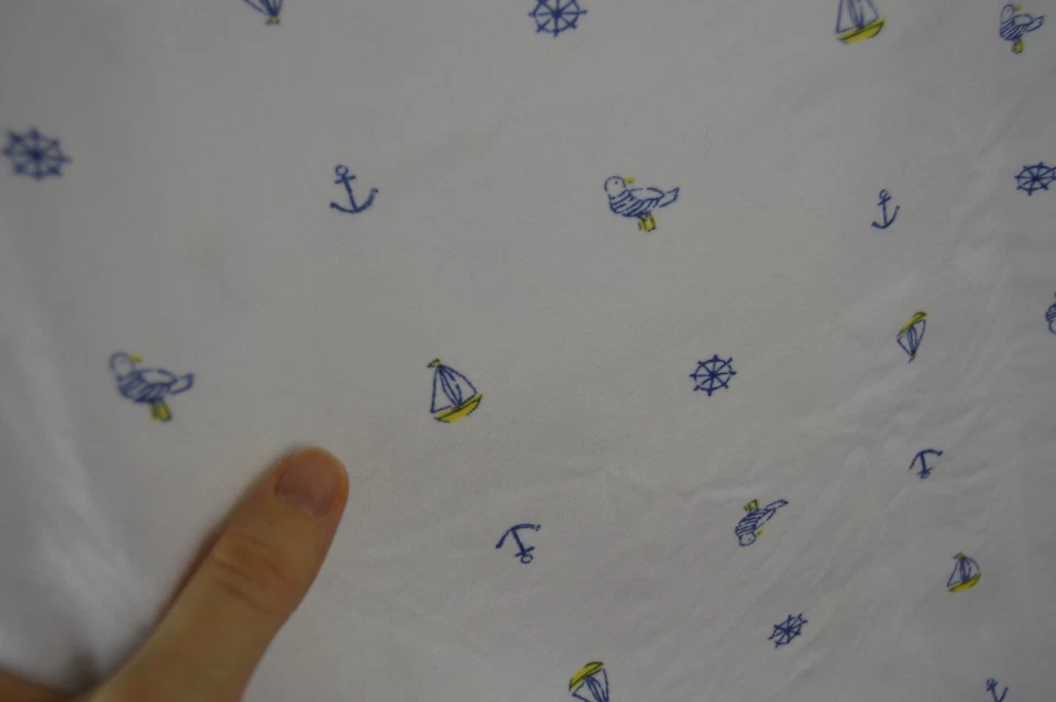 Manta Carter's Seagull Velero Ancla Barco Bebé Blanco Azul Amarillo Envoltura Foto 4 de 4