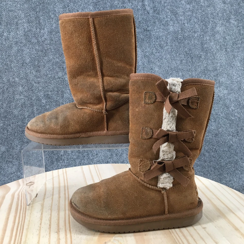 UGG Koolaburra Botas Juveniles 12 Niñas Victoria Mid Shearling Invierno Bota Marrón Foto 2 de 4