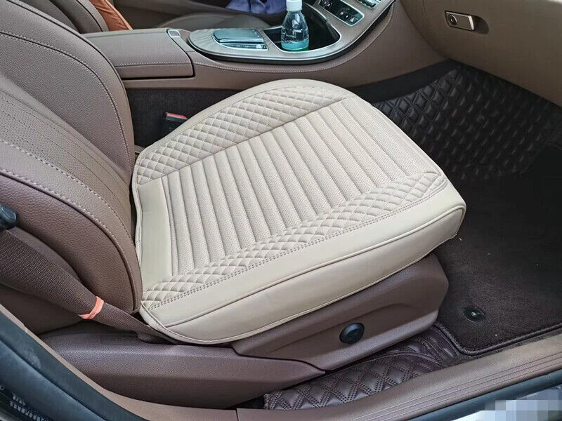 Funda de asiento delantero de coche protector de cojín envolvente completo cuero PU almohadilla transpirable Foto 2 de 4