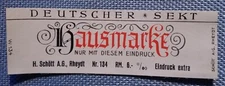 Old Small Bottle Label For Shop Dollhouse House Brand German Sparkling Wine