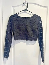MARCIANO BY GUESS WOMENS BLACK LACE CROP TOP JACKET - SIZE XS - MADE IN ITALY